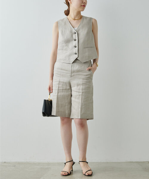 GALLARDAGALANTE（ガリャルダガランテ）の「【セットアップ対応】リネンハーフパンツ（その他パンツ・レディース・ベージュ・1/0）」の10枚目の写真