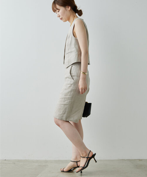 GALLARDAGALANTE（ガリャルダガランテ）の「【セットアップ対応】リネンハーフパンツ（その他パンツ・レディース・ベージュ・1/0）」の11枚目の写真