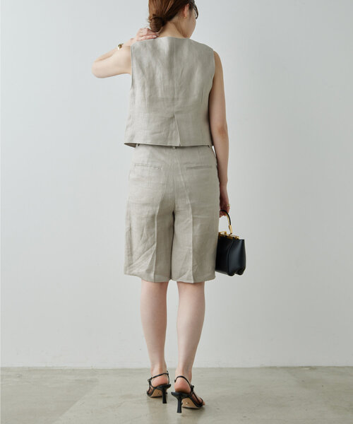 GALLARDAGALANTE（ガリャルダガランテ）の「【セットアップ対応】リネンハーフパンツ（その他パンツ・レディース・ベージュ・1/0）」の2枚目の写真