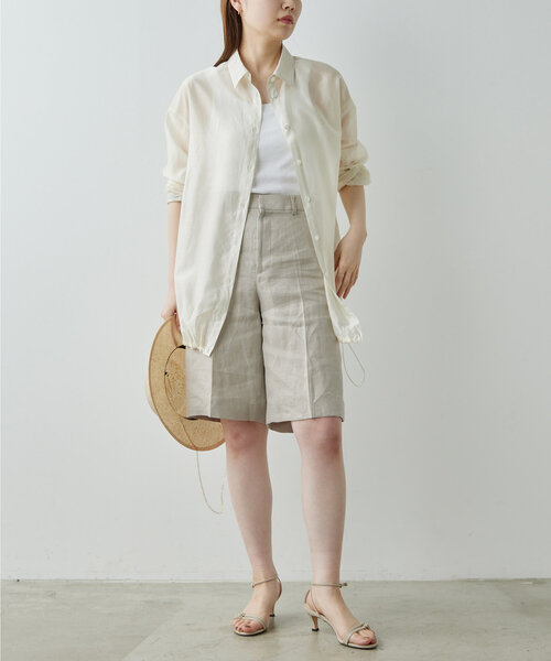 GALLARDAGALANTE（ガリャルダガランテ）の「【セットアップ対応】リネンハーフパンツ（その他パンツ・レディース・ベージュ・1/0）」の4枚目の写真