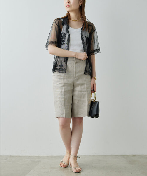 GALLARDAGALANTE（ガリャルダガランテ）の「【セットアップ対応】リネンハーフパンツ（その他パンツ・レディース・ベージュ・1/0）」の5枚目の写真