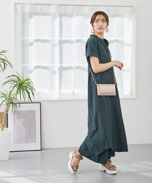 NICOLE white（ニコルホワイト）の「リネン混スキッパーワンピ－ス（ワンピース・レディース・ネイビー/ベージュ/グリーン/イエロー・FREE）」の21枚目の写真