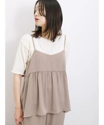 Samansa Mos2 blue | 【接触冷感】フリルキャミビスチェ(セットアップ可)(シャツ/ブラウス)