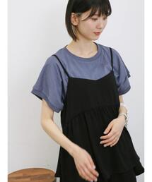 Samansa Mos2 blue | 【接触冷感】フリルキャミビスチェ(セットアップ可)(シャツ/ブラウス)