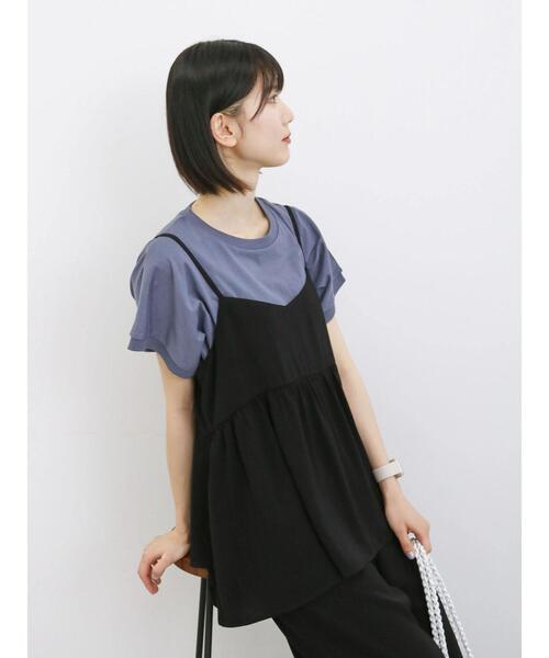 Samansa Mos2 blue（サマンサモスモスブルー）の「【接触冷感】フリルキャミビスチェ(セットアップ可)（シャツ/ブラウス・レディース・ブラック/ベージュ/オレンジ/グリーン・F）」の18枚目の写真