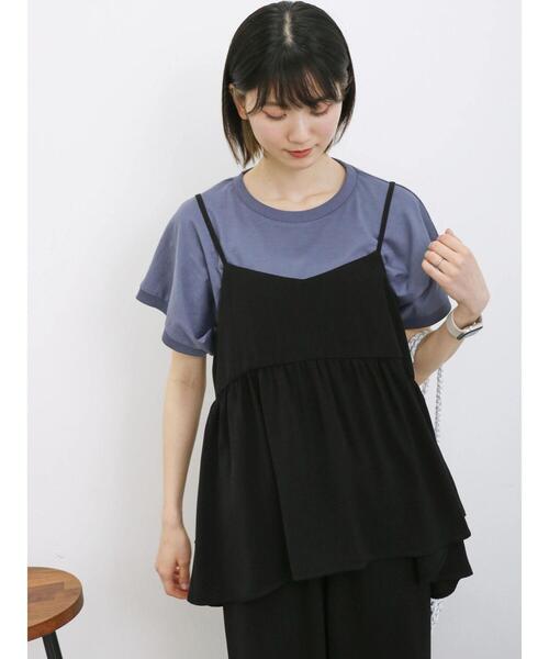 Samansa Mos2 blue（サマンサモスモスブルー）の「【接触冷感】フリルキャミビスチェ(セットアップ可)（シャツ/ブラウス・レディース・ブラック/ベージュ/オレンジ/グリーン・F）」の19枚目の写真