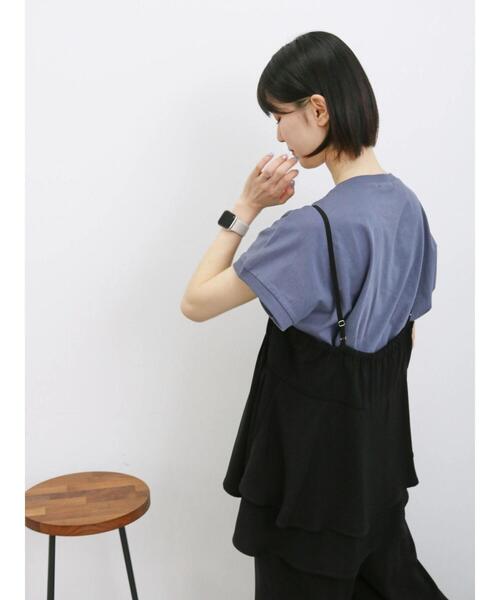 Samansa Mos2 blue（サマンサモスモスブルー）の「【接触冷感】フリルキャミビスチェ(セットアップ可)（シャツ/ブラウス・レディース・ブラック/ベージュ/オレンジ/グリーン・F）」の20枚目の写真