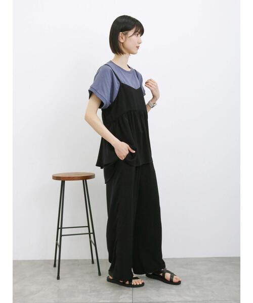 Samansa Mos2 blue（サマンサモスモスブルー）の「【接触冷感】フリルキャミビスチェ(セットアップ可)（シャツ/ブラウス・レディース・ブラック/ベージュ/オレンジ/グリーン・F）」の22枚目の写真