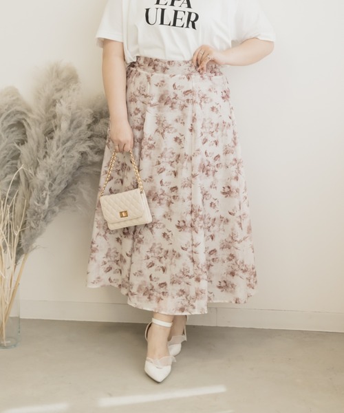 【セール】ぼかし花柄シアースカート（スカート）｜CLETTE（クレット）