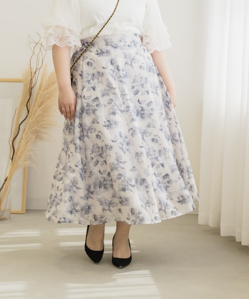 【セール】ぼかし花柄シアースカート(スカート)|CLETTE(クレット) 【セール】ぼかし花柄シアースカート(スカート)|CLETTE(クレット)
