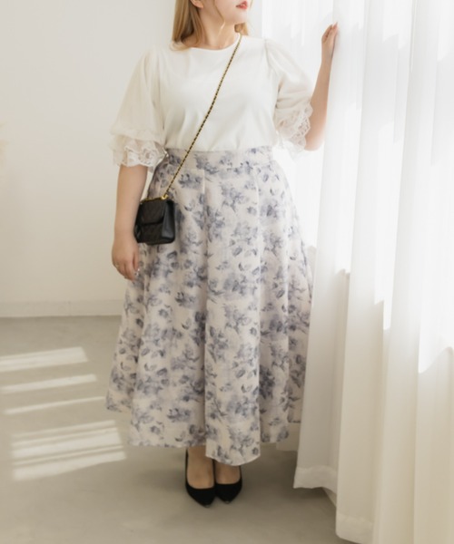 【セール】ぼかし花柄シアースカート(スカート)|CLETTE(クレット) 【セール】ぼかし花柄シアースカート(スカート)|CLETTE(クレット)