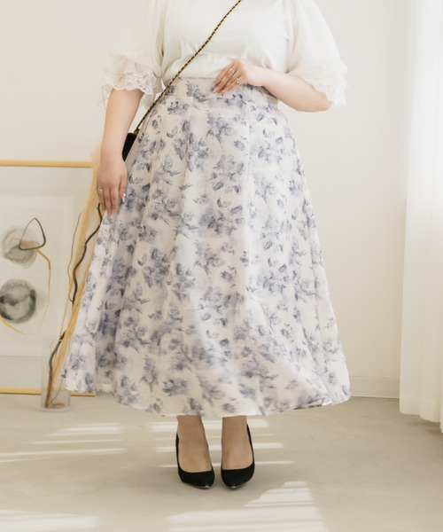 【セール】ぼかし花柄シアースカート(スカート)|CLETTE(クレット) 【セール】ぼかし花柄シアースカート(スカート)|CLETTE(クレット)