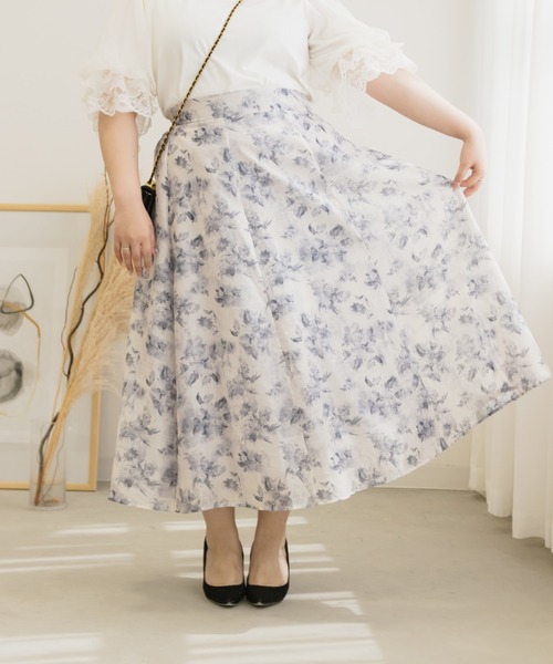 【セール】ぼかし花柄シアースカート(スカート)|CLETTE(クレット) 【セール】ぼかし花柄シアースカート(スカート)|CLETTE(クレット)