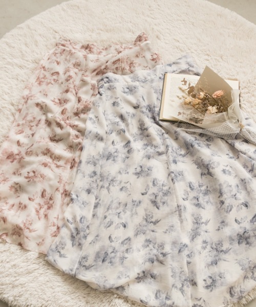 【セール】ぼかし花柄シアースカート(スカート)|CLETTE(クレット) 【セール】ぼかし花柄シアースカート(スカート)|CLETTE(クレット)