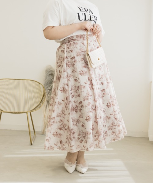 【セール】ぼかし花柄シアースカート(スカート)|CLETTE(クレット) 【セール】ぼかし花柄シアースカート(スカート)|CLETTE(クレット)