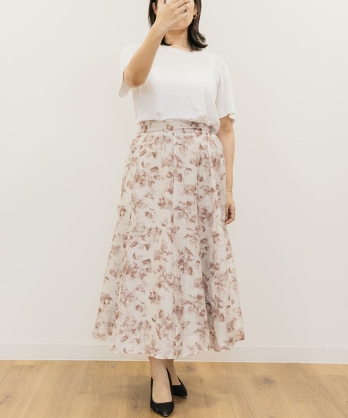 【セール】ぼかし花柄シアースカート(スカート)|CLETTE(クレット) 【セール】ぼかし花柄シアースカート(スカート)|CLETTE(クレット)