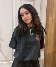RED BUD CROPPED TOPS/ロキシードローコード付き半袖ワンポイントショート丈Tシャツ