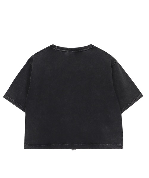 ROXY（ロキシー）の「RED BUD CROPPED TOPS/ロキシードローコード付き半袖ワンポイントショート丈Tシャツ（Tシャツ/カットソー・レディース・アクア/ブラック/グレー・LARGE/MEDIUM）」の5枚目の写真