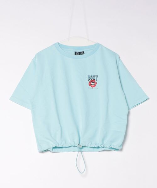 ROXY（ロキシー）の「RED BUD CROPPED TOPS/ロキシードローコード付き半袖ワンポイントショート丈Tシャツ（Tシャツ/カットソー・レディース・アクア/ブラック/グレー・LARGE/MEDIUM）」の13枚目の写真