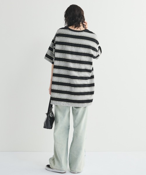 MERLOT（メルロー）の「フェイクレイヤードダメージデニム（デニムパンツ・レディース・ブルー・MEDIUM/LARGE）」の18枚目の写真