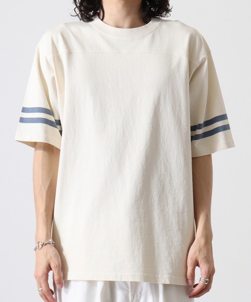 KRIFF MAYER（クリフメイヤー）の「Pigmented football T-shirt / ピグメント加工フットボールTシャツ unisex（Tシャツ/カットソー・メンズ・オフホワイト/ライトグリーン/チャコール/オレンジ/ラベンダー・M/L/XL）」の14枚目の写真