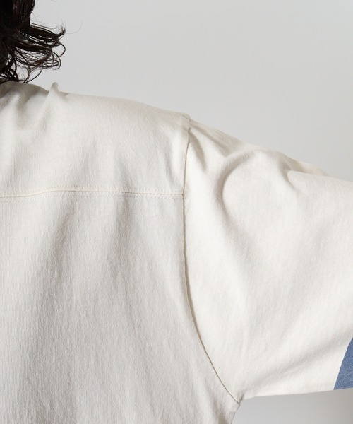 KRIFF MAYER（クリフメイヤー）の「Pigmented football T-shirt / ピグメント加工フットボールTシャツ unisex（Tシャツ/カットソー・メンズ・オフホワイト/ライトグリーン/チャコール/オレンジ/ラベンダー・M/L/XL）」の20枚目の写真