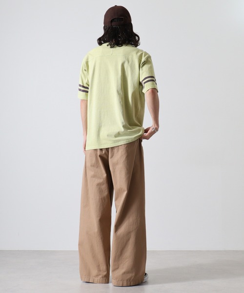 KRIFF MAYER（クリフメイヤー）の「Pigmented football T-shirt / ピグメント加工フットボールTシャツ unisex（Tシャツ/カットソー・メンズ・オフホワイト/ライトグリーン/チャコール/オレンジ/ラベンダー・M/L/XL）」の8枚目の写真