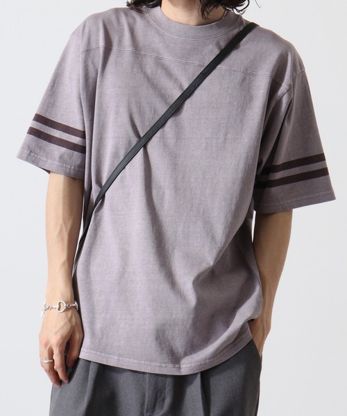 KRIFF MAYER（クリフメイヤー）の「Pigmented football T-shirt / ピグメント加工フットボールTシャツ unisex（Tシャツ/カットソー・メンズ・オフホワイト/ライトグリーン/チャコール/オレンジ/ラベンダー・M/L/XL）」の9枚目の写真