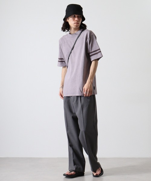 KRIFF MAYER（クリフメイヤー）の「Pigmented football T-shirt / ピグメント加工フットボールTシャツ unisex（Tシャツ/カットソー・メンズ・オフホワイト/ライトグリーン/チャコール/オレンジ/ラベンダー・M/L/XL）」の12枚目の写真