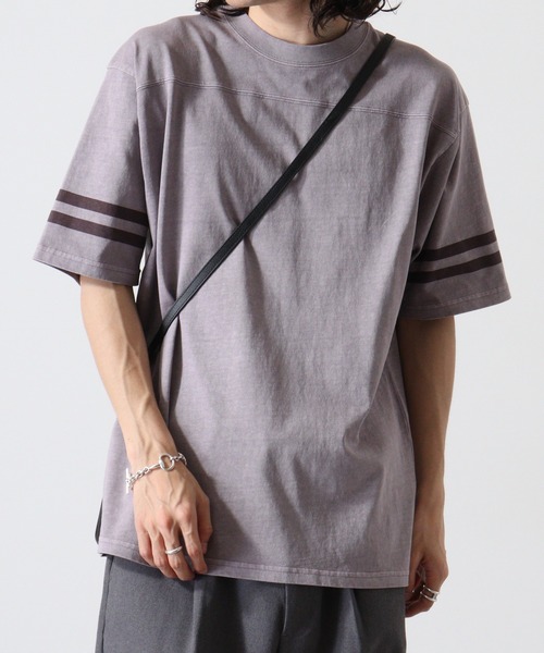 KRIFF MAYER（クリフメイヤー）の「Pigmented football T-shirt / ピグメント加工フットボールTシャツ unisex（Tシャツ/カットソー・メンズ・オフホワイト/ライトグリーン/チャコール/オレンジ/ラベンダー・M/L/XL）」の11枚目の写真