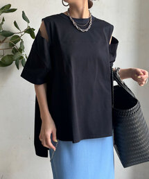 袖スリット5分袖TEE