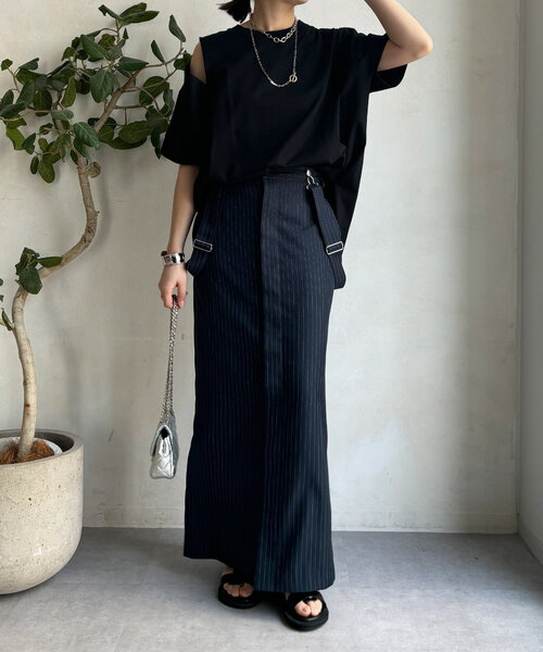 DouDou（ドゥドゥ）の「袖スリット5分袖TEE（Tシャツ/カットソー・レディース・ブラック/ネイビー/オフホワイト・FREE）」の15枚目の写真