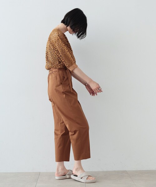 GALLEST（ギャレスト）の「◆バレルクリースパンツ（その他パンツ・レディース・ダークブラウン/ホワイト/ライトベージュ・36/38/40）」の4枚目の写真