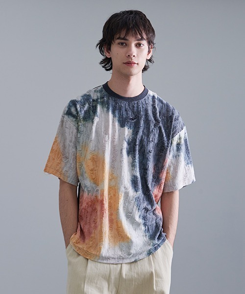 Revo.(レボ)の「Revo. グランジ ムラ染め SS Tee(Tシャツ/カットソー・メンズ・マルチ/ブラウン・2/1)」の4枚目の写真