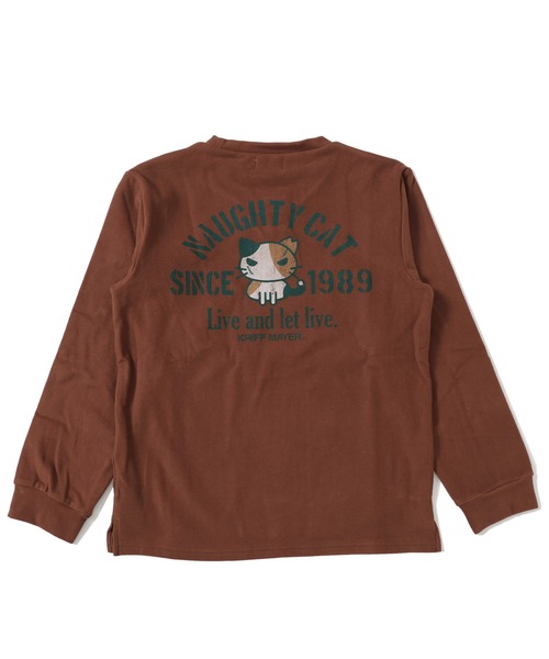 KRIFF MAYER Kid's Collection(クリフメイヤーキッズコレクション)の「もちのびプリントロンT(CAT)(Tシャツ/カットソー・キッズ・ブラウン/ブルー/グレー/グリーン・120/170/160/150/140/130)」の2枚目の写真