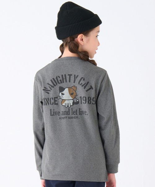 KRIFF MAYER Kid's Collection(クリフメイヤーキッズコレクション)の「もちのびプリントロンT(CAT)(Tシャツ/カットソー・キッズ・ブラウン/ブルー/グレー/グリーン・120/170/160/150/140/130)」の1枚目の写真