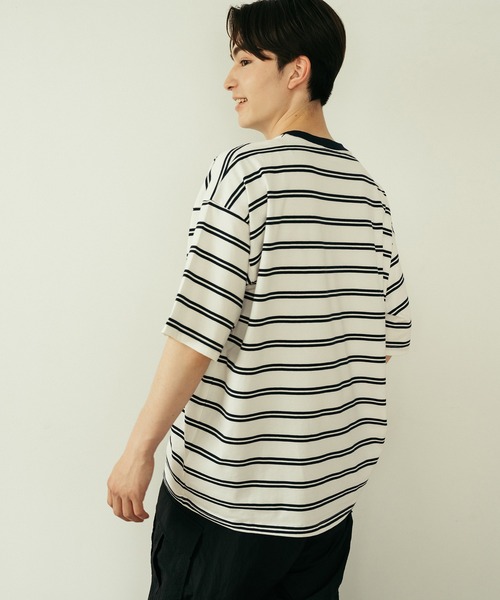 Tシャツ・カットソー Never Big Border T Shirt (3color) セール】OVER SIZE MULTI BORDER T-SH / ビッグシルエットマルチ