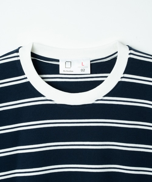 Be.Nection(ビネクション)の「OVER SIZE MULTI BORDER T-SH / ビッグシルエットマルチボーダーTシャツ(Tシャツ/カットソー・メンズ・ネイビー×ホワイト/ホワイト×ネイビー・MEDIUM/LARGE)」の19枚目の写真