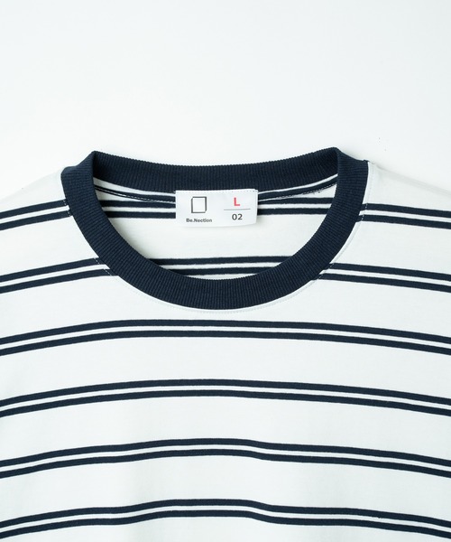 Be.Nection(ビネクション)の「OVER SIZE MULTI BORDER T-SH / ビッグシルエットマルチボーダーTシャツ(Tシャツ/カットソー・メンズ・ネイビー×ホワイト/ホワイト×ネイビー・MEDIUM/LARGE)」の14枚目の写真