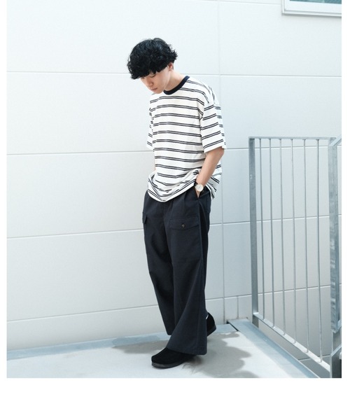 セール】OVER SIZE MULTI BORDER T-SH / ビッグシルエットマルチ