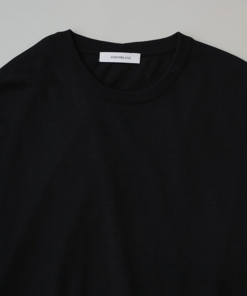 NANO universe(ナノユニバース)の「AB.シルクプレーティングリラックスニットTシャツ(ニット/セーター・メンズ・ブラック/ベージュ・L/M)」の18枚目の写真