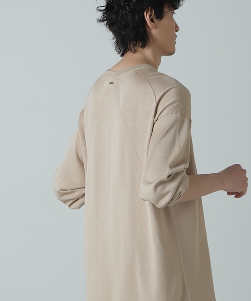 NANO universe(ナノユニバース)の「AB.シルクプレーティングリラックスニットTシャツ(ニット/セーター・メンズ・ブラック/ベージュ・L/M)」の13枚目の写真