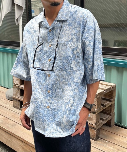 NO NEED(ノーニード)の「オープンカラー アロハシャツ(シャツ/ブラウス・メンズ・ブラック/ブルー/ブラウン・フリ-)」の21枚目の写真