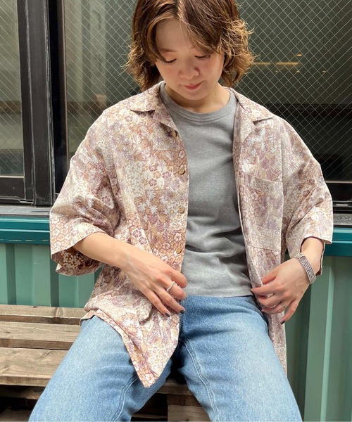 NO NEED(ノーニード)の「オープンカラー アロハシャツ(シャツ/ブラウス・メンズ・ブラック/ブルー/ブラウン・フリ-)」の14枚目の写真