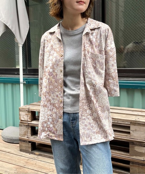 NO NEED(ノーニード)の「オープンカラー アロハシャツ(シャツ/ブラウス・メンズ・ブラック/ブルー/ブラウン・フリ-)」の10枚目の写真