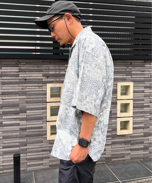 NO NEED(ノーニード)の「オープンカラー アロハシャツ(シャツ/ブラウス・メンズ・ブラック/ブルー/ブラウン・フリ-)」の4枚目の写真