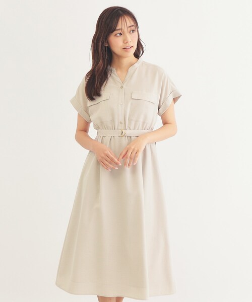 index(インデックス)の「◆《6color/S-LLsize》ダブルポケットシャツワンピース【吸水速乾/防シワ/抗ピル/洗濯機洗い可】(ワンピース・レディース・ナチュラル/ブルー系7/ブラウン系その他/カーキ/サックスブルー系7/ネイビー・38/36/42/40)」の3枚目の写真