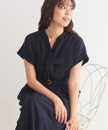 ◆《6color/S-LLsize》ダブルポケットシャツワンピース【吸水速乾/防シワ/抗ピル/洗濯機洗い可】