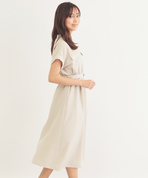 index(インデックス)の「◆《6color/S-LLsize》ダブルポケットシャツワンピース【吸水速乾/防シワ/抗ピル/洗濯機洗い可】(ワンピース・レディース・ナチュラル/ブルー系7/ブラウン系その他/カーキ/サックスブルー系7/ネイビー・38/36/42/40)」の15枚目の写真