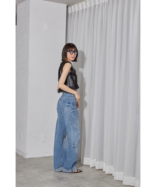 leimn（レイムン）の「シアーフリルベスト（ベスト・レディース・チャコールグレー/ブラック/サックスブルー・FREE）」の10枚目の写真